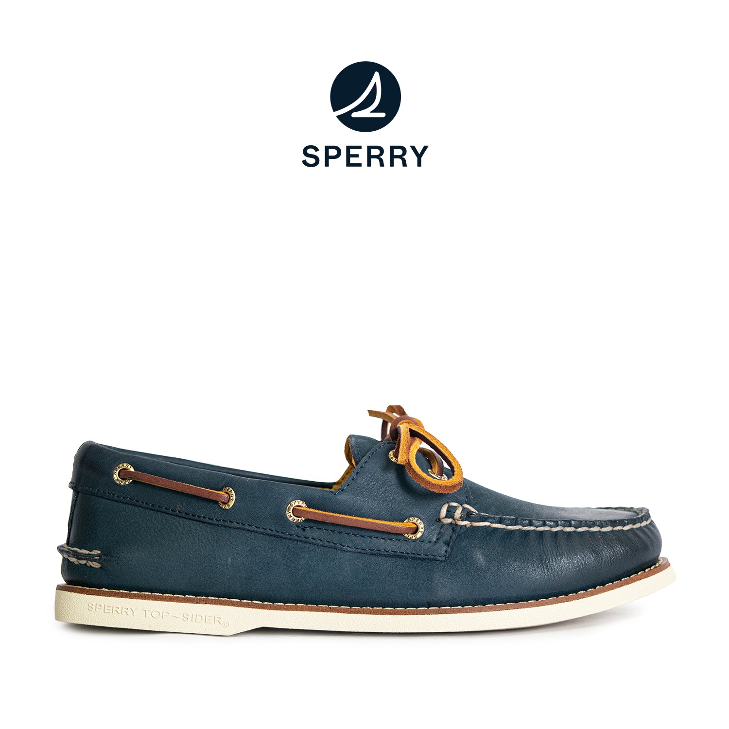 Men's Gold Authentic Original™ 2-Eye Boat Shoes Topsider Navy (10398