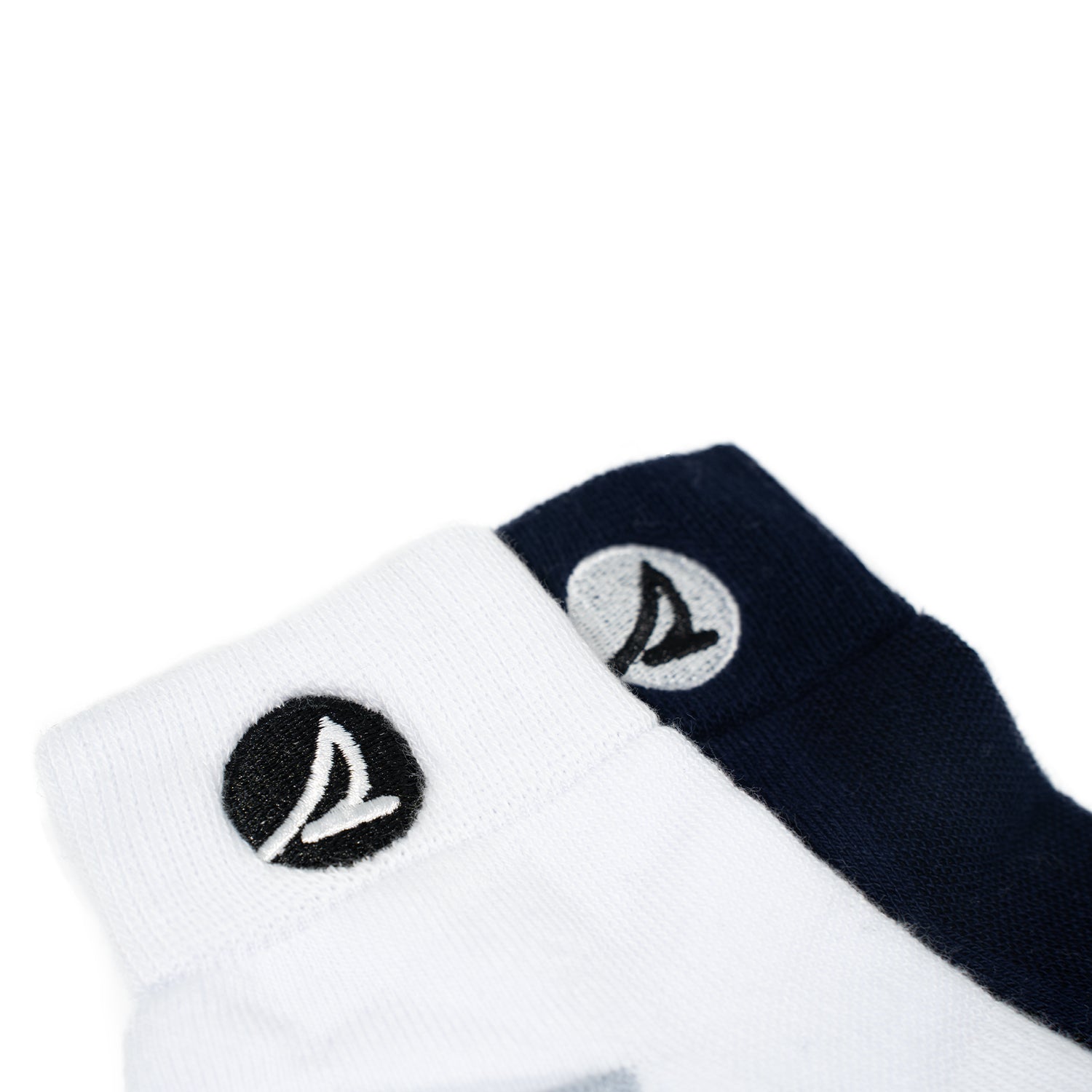 Men's 2• In• 1 Ankle Socks Embroidered - White/Navy (25F65631)