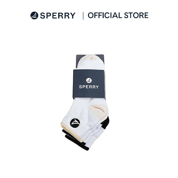 Sperry 2• In• 1 Ankle Socks Accents - Black/Light Peach (25F65662)