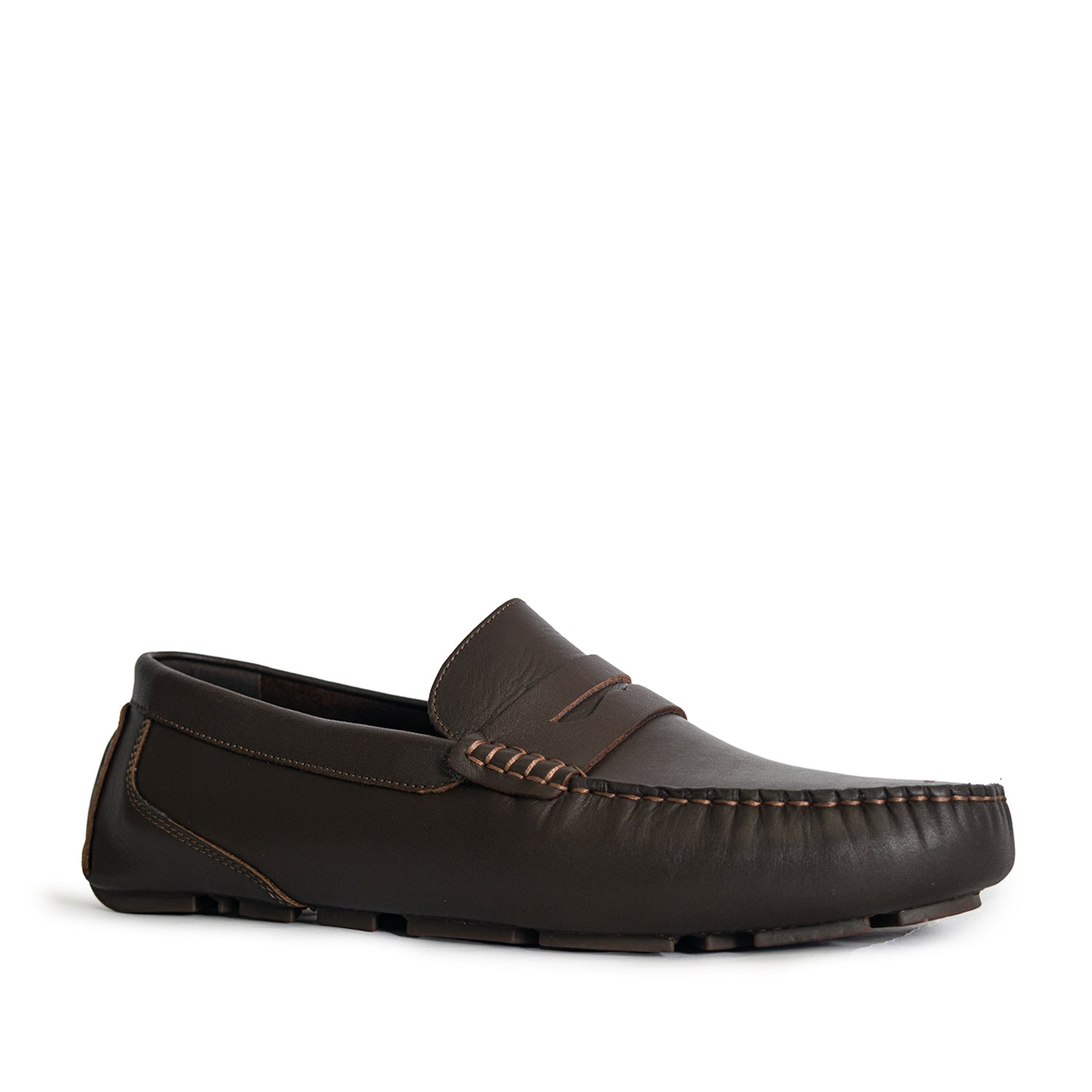 Men's Davenport Casual Penny Loafers - Dark Brown (25S00121)