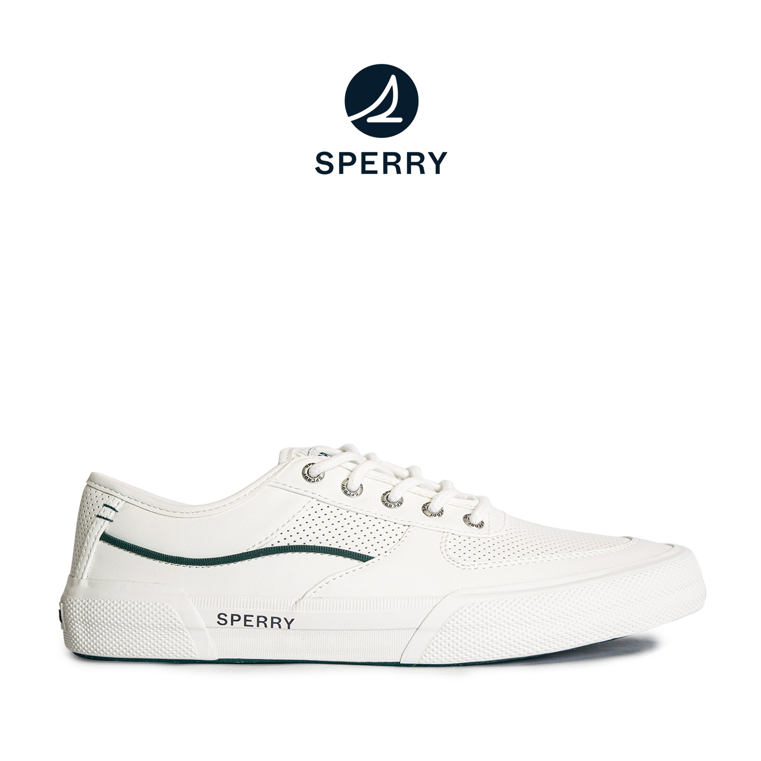 Men's Soletide Leather Sneakers - Off White/Green (25S00401)