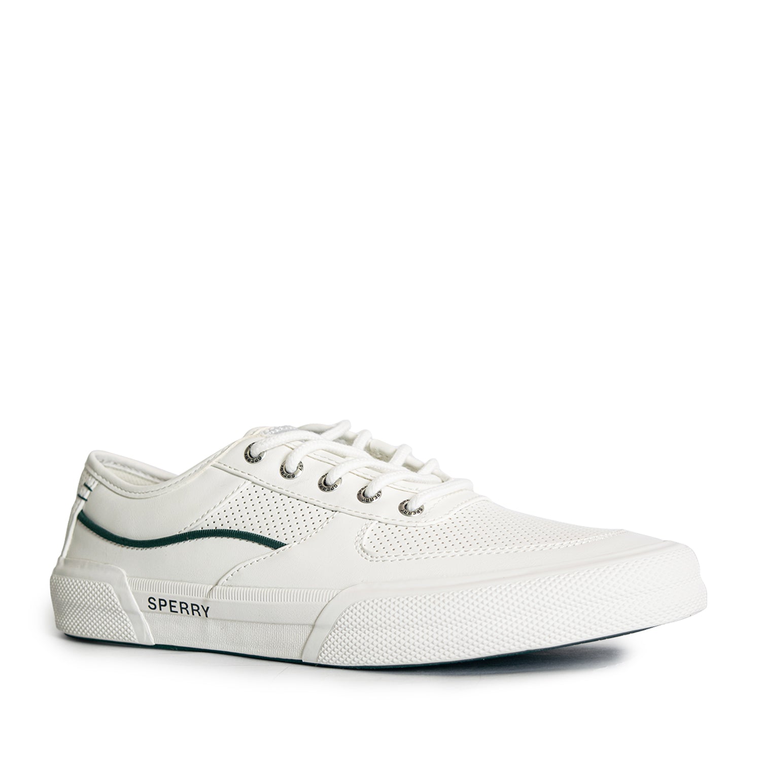 Men's Soletide Leather Sneakers - Off White/Green (25S00401)