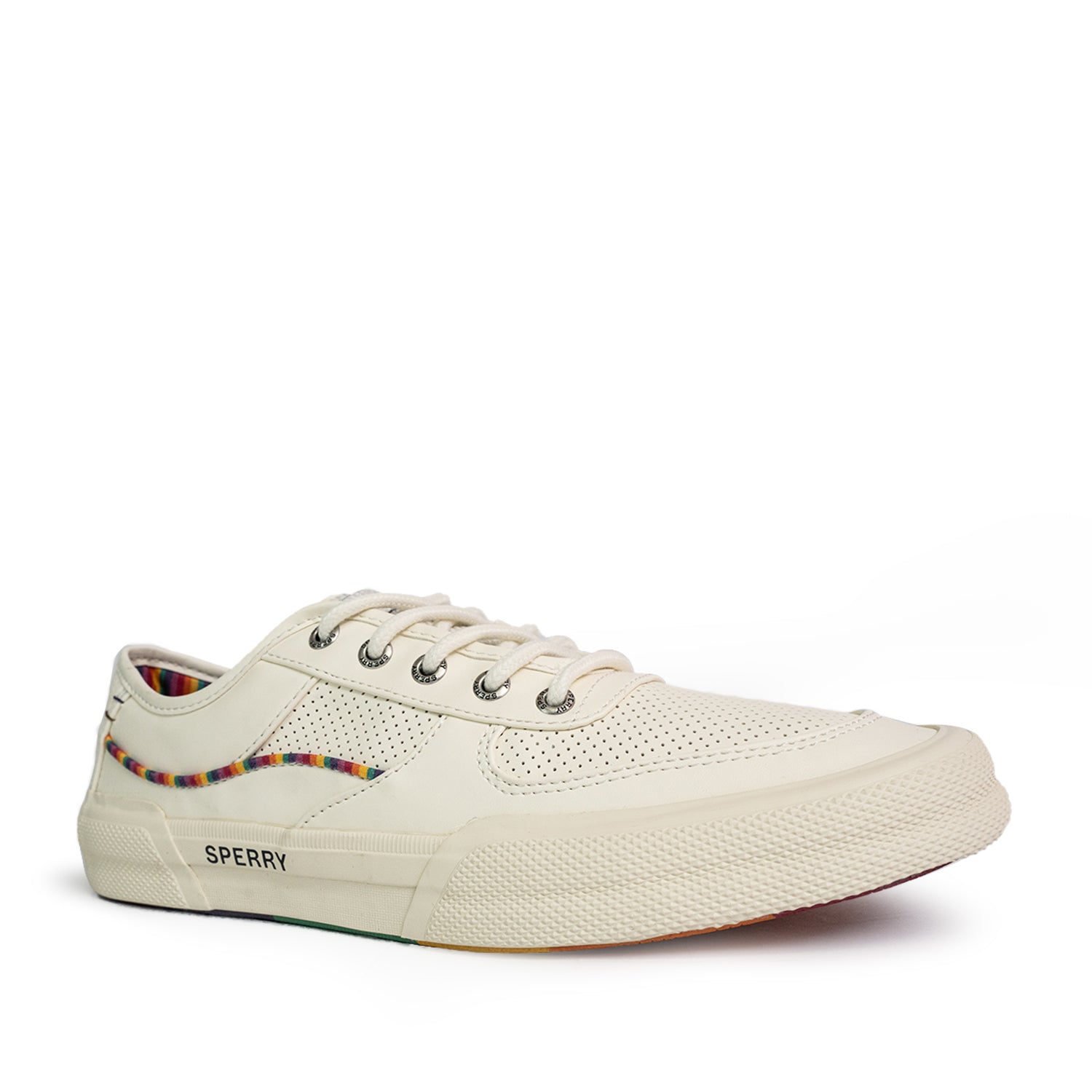 Men's Soletide Leather Sneakers - Light Beige/Rainbow (25S00411)