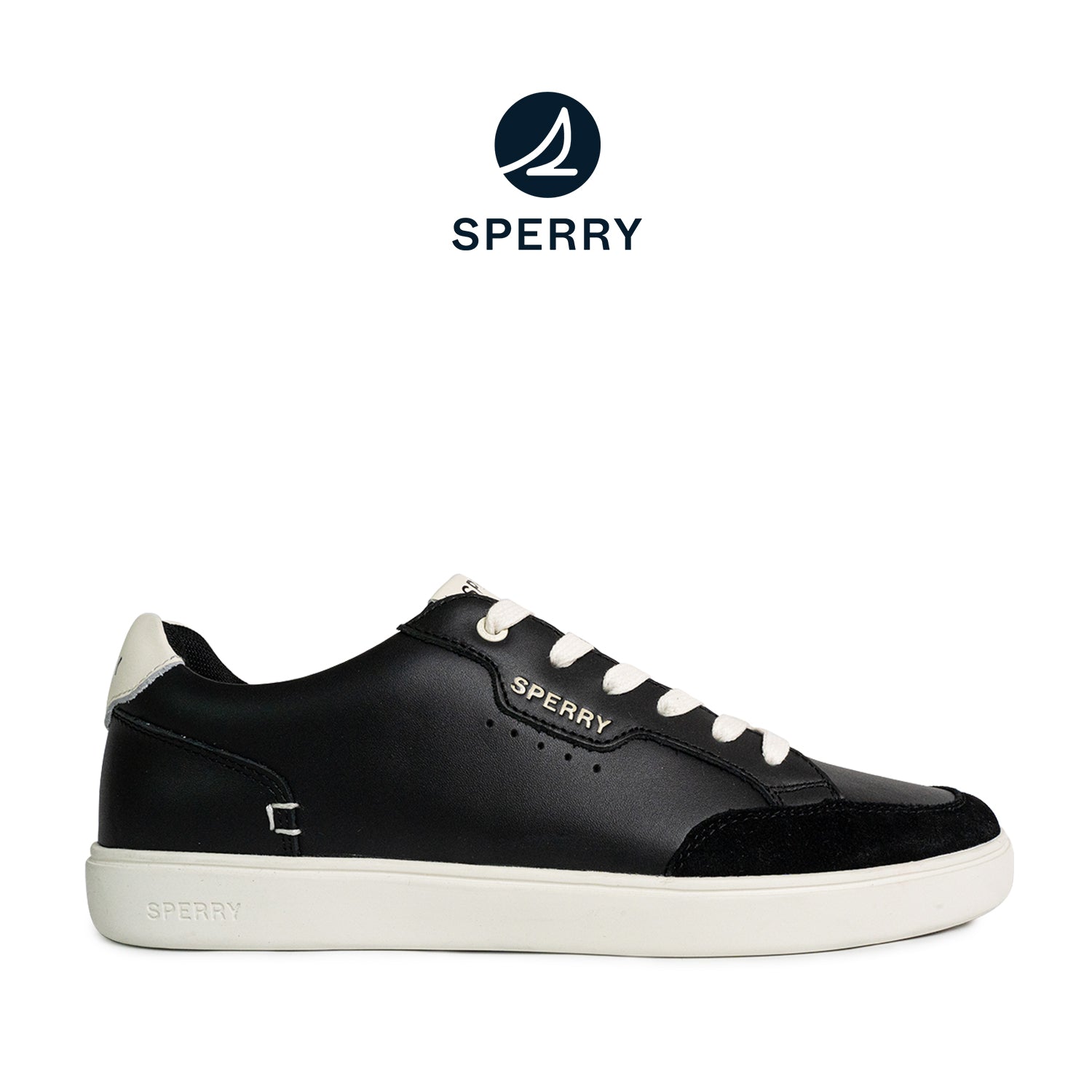 Men's Crew 90 Leather Sneakers - Black/Off-White (25S00461)