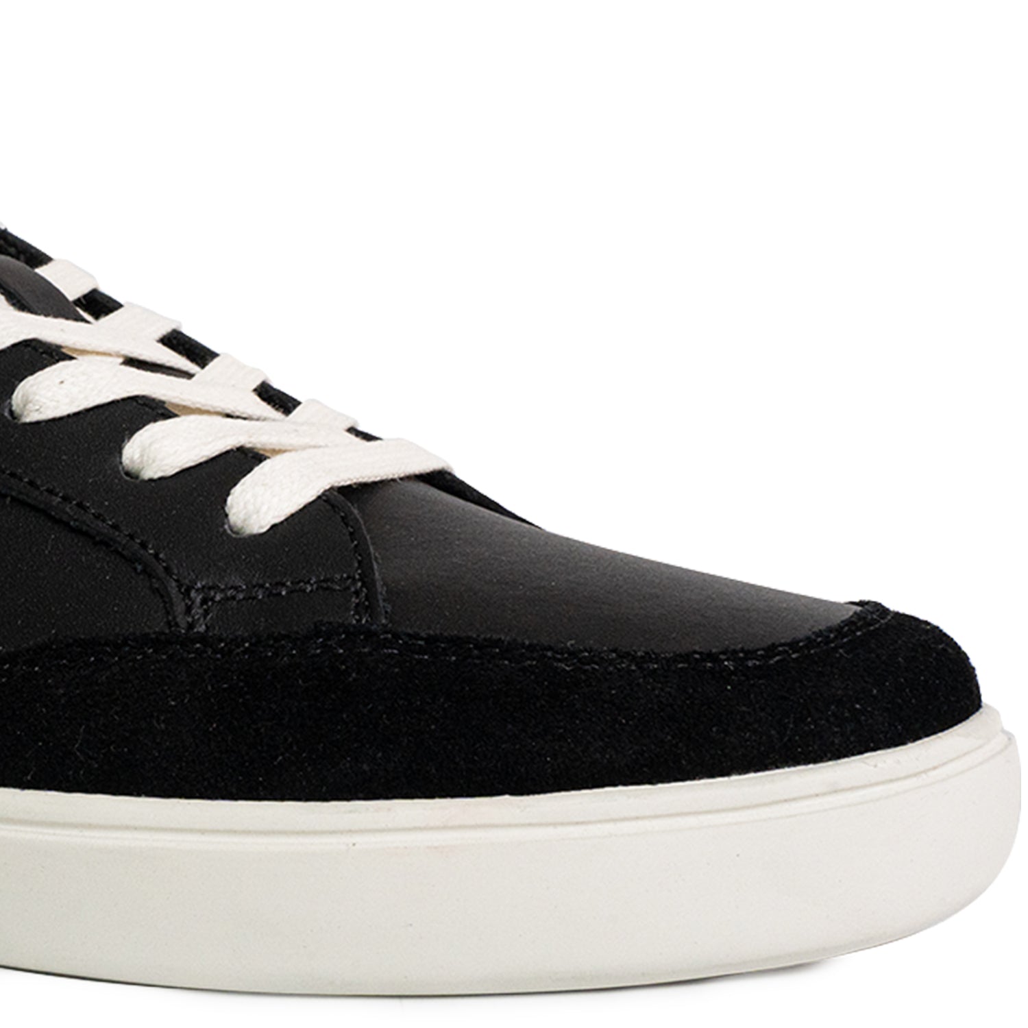 Men's Crew 90 Leather Sneakers - Black/Off-White (25S00461)