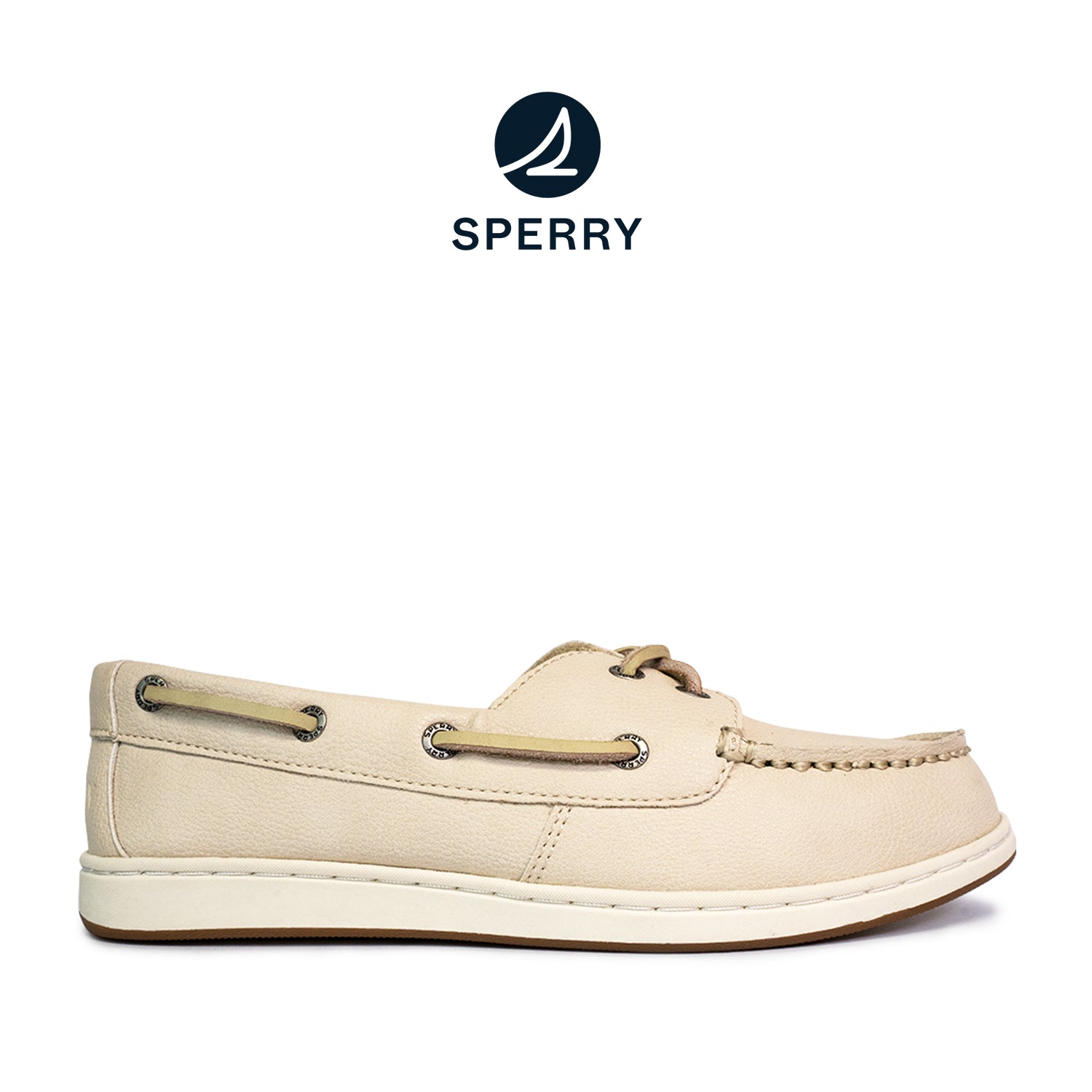 Women's Authentic Original™ Jewelfish 1-Eye Leather Boat Shoes Topsider - Light Beige/Off White (25S00702)
