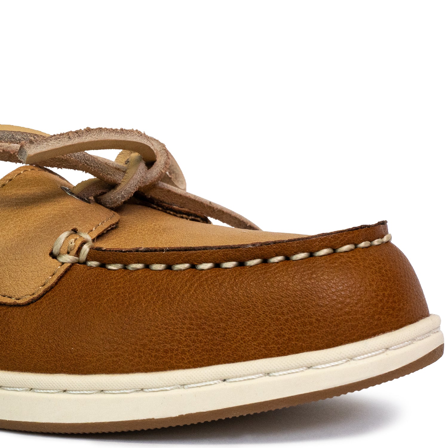 Women's Authentic Original™ Jewelfish 1-Eye Leather Boat Shoes Topsider - Light Tan/Dark Tan (25S00732)