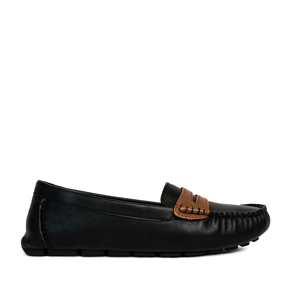 Women's Katharine Casual Penny Loafers - Black/Medium Tan (25S00832)