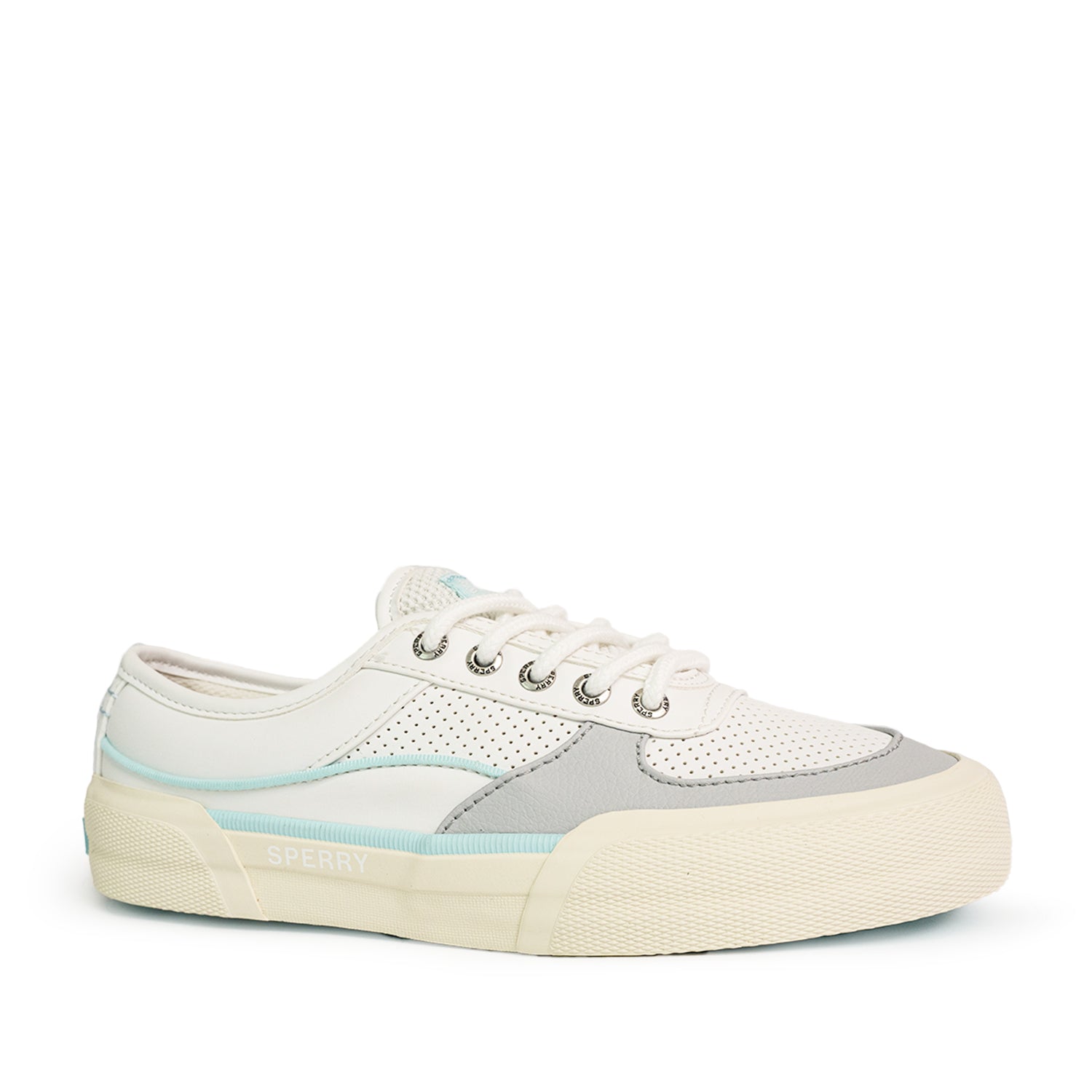 Women's Soletide Leather Sneakers - White/Blue (25S00932)