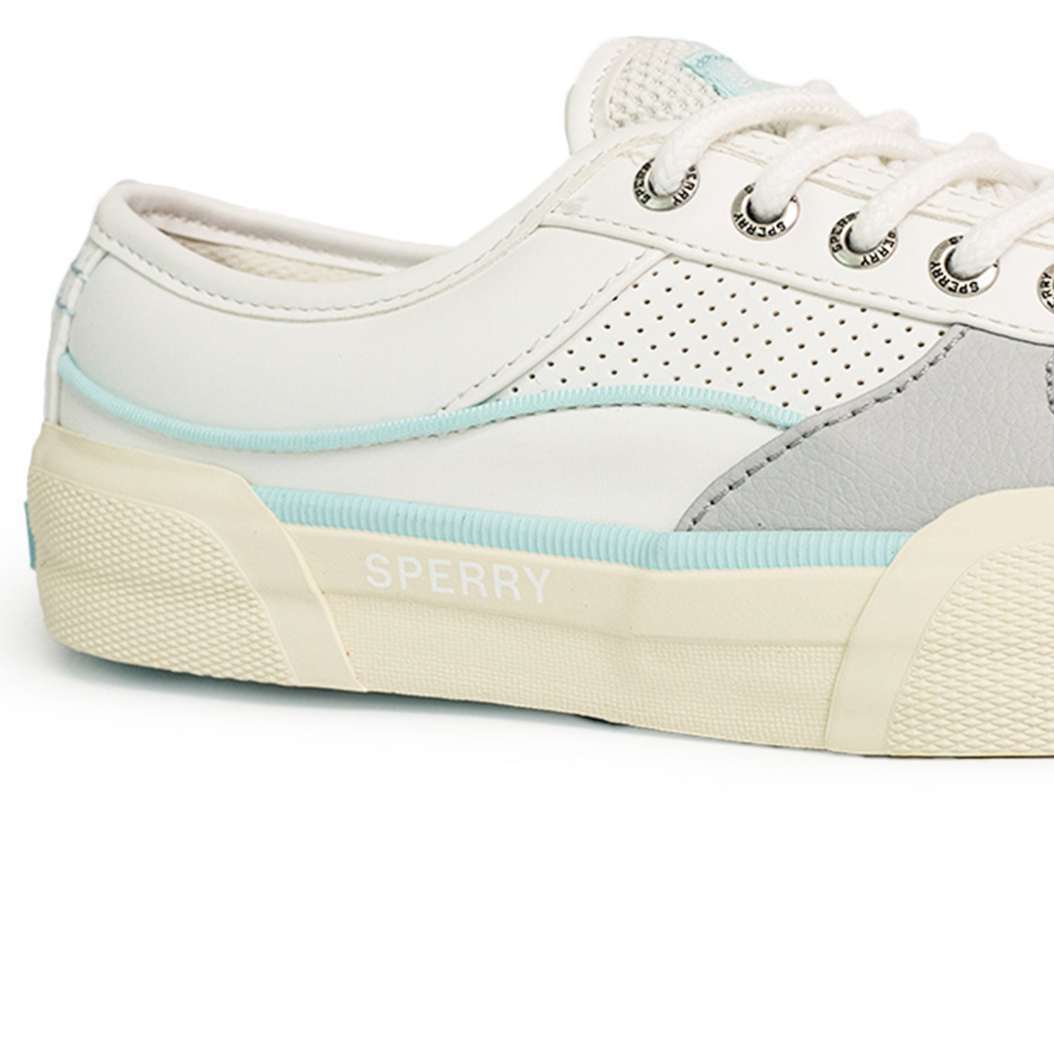 Women's Soletide Leather Sneakers - White/Blue (25S00932)