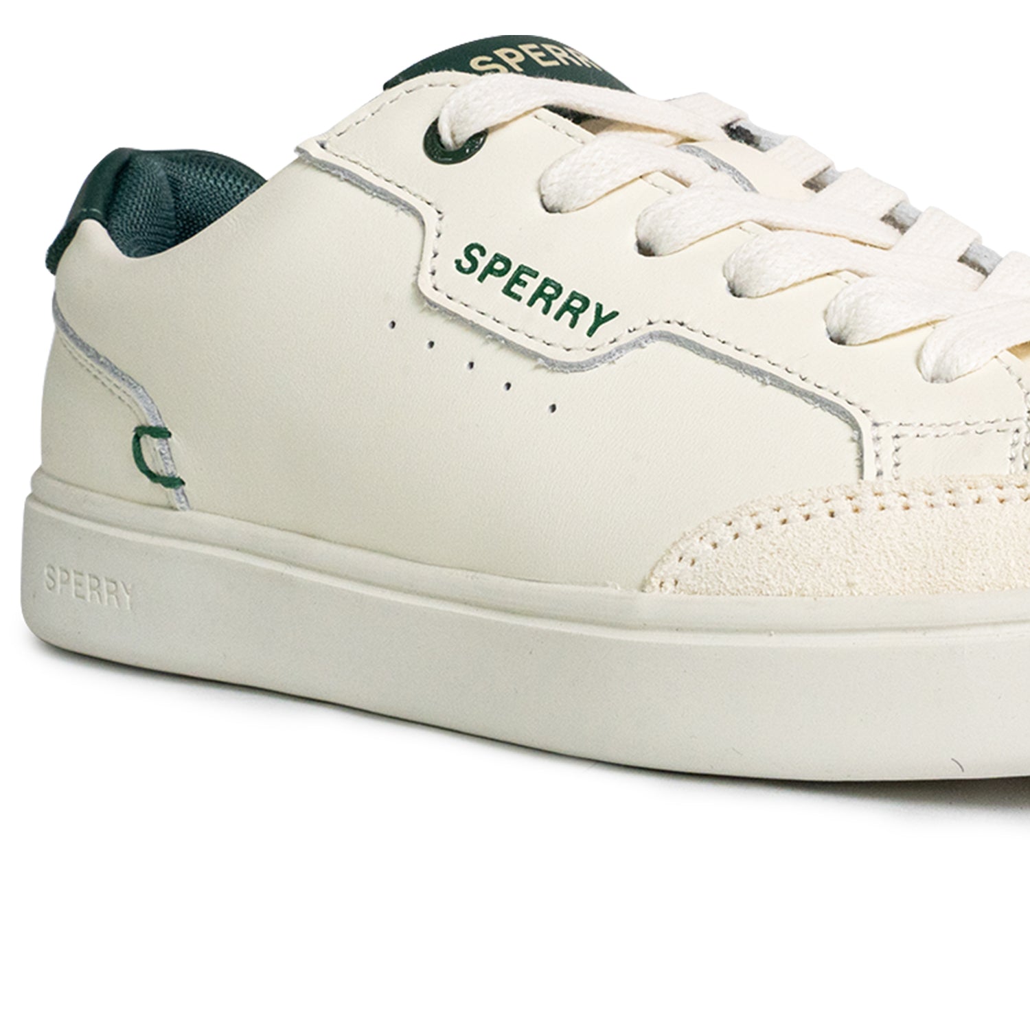 Women's Crew 90 Leather Sneakers - Off White/Green (25S00992)