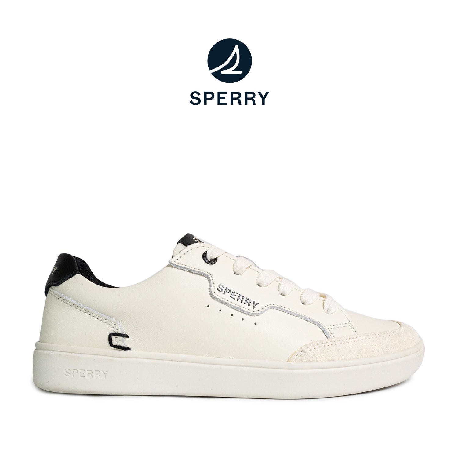Women's Crew 90 Leather Sneakers - Off White/Black (25S01012)