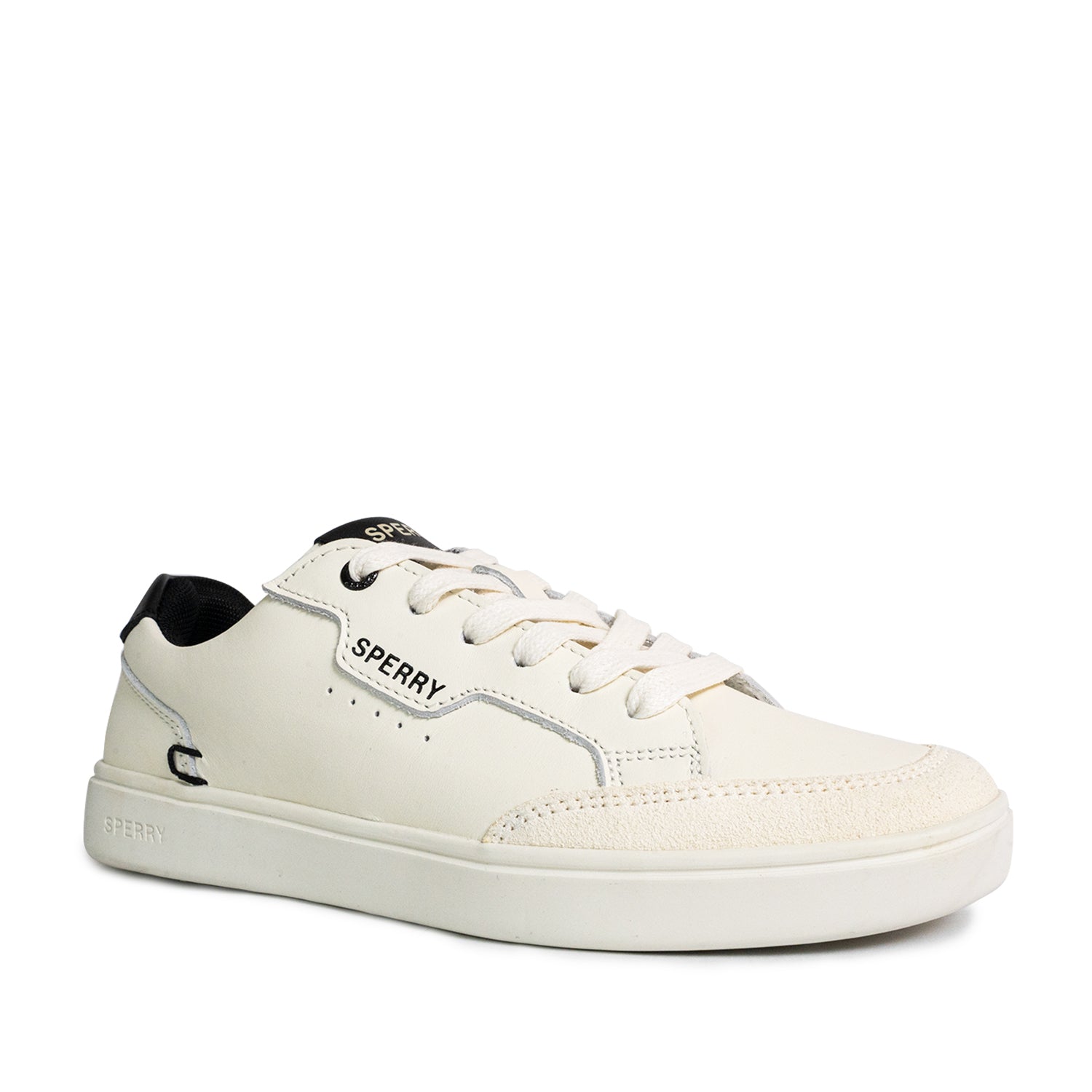 Women's Crew 90 Leather Sneakers - Off White/Black (25S01012)