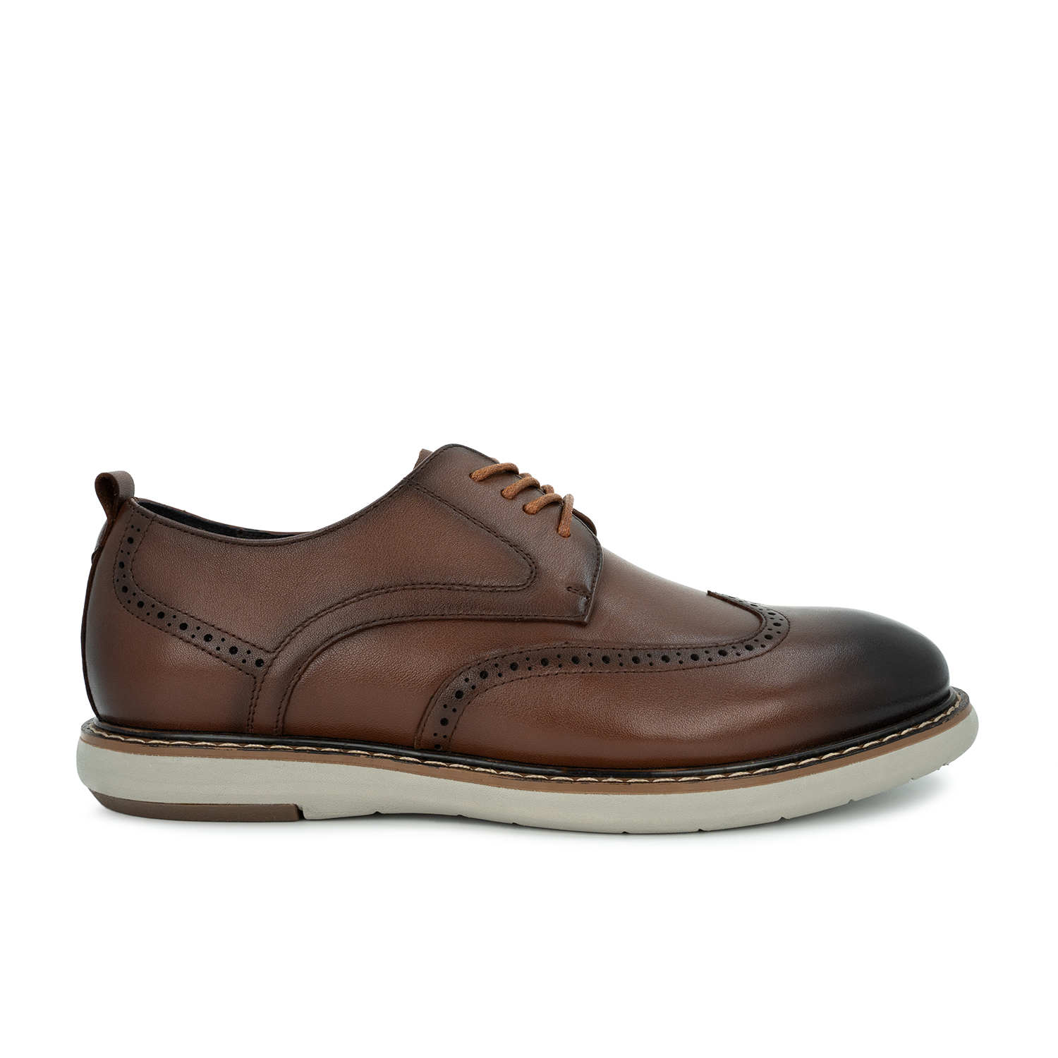 Men's Lewis Brogue Lace Up Burnished Casual - Brown (26F01031)