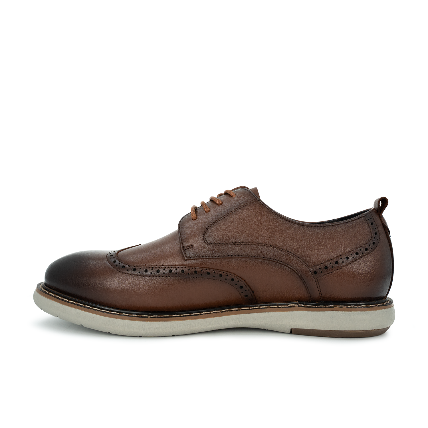 Men's Lewis Brogue Lace Up Burnished Casual - Brown (26F01031)