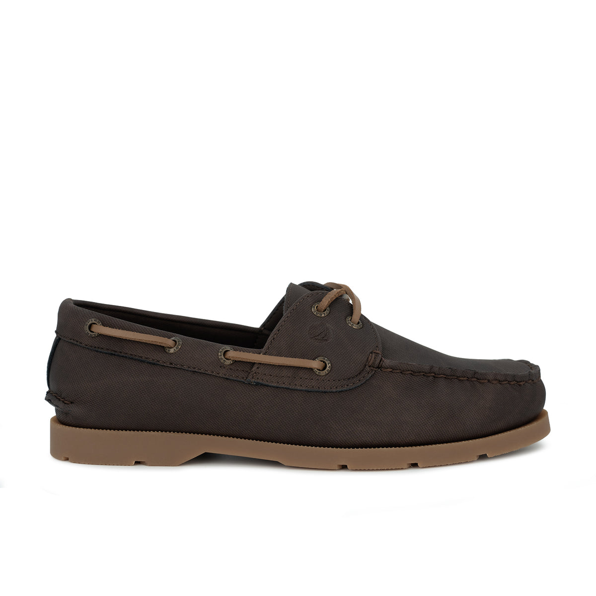 Men's Leeward Wax Canvas Water Resistant Boat Shoe - Dark Brown/Gum (26F01221)