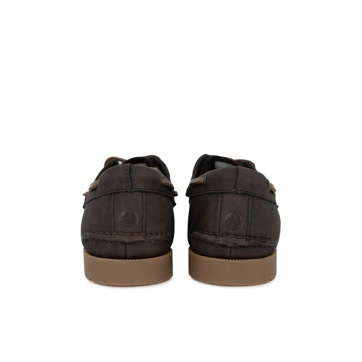 Men's Leeward Wax Canvas Water Resistant Boat Shoe - Dark Brown/Gum (26F01221)