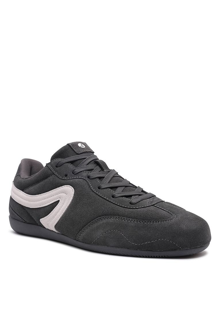 Men's Slim Wave Suede Sneakers-Dark Grey(26S00461)