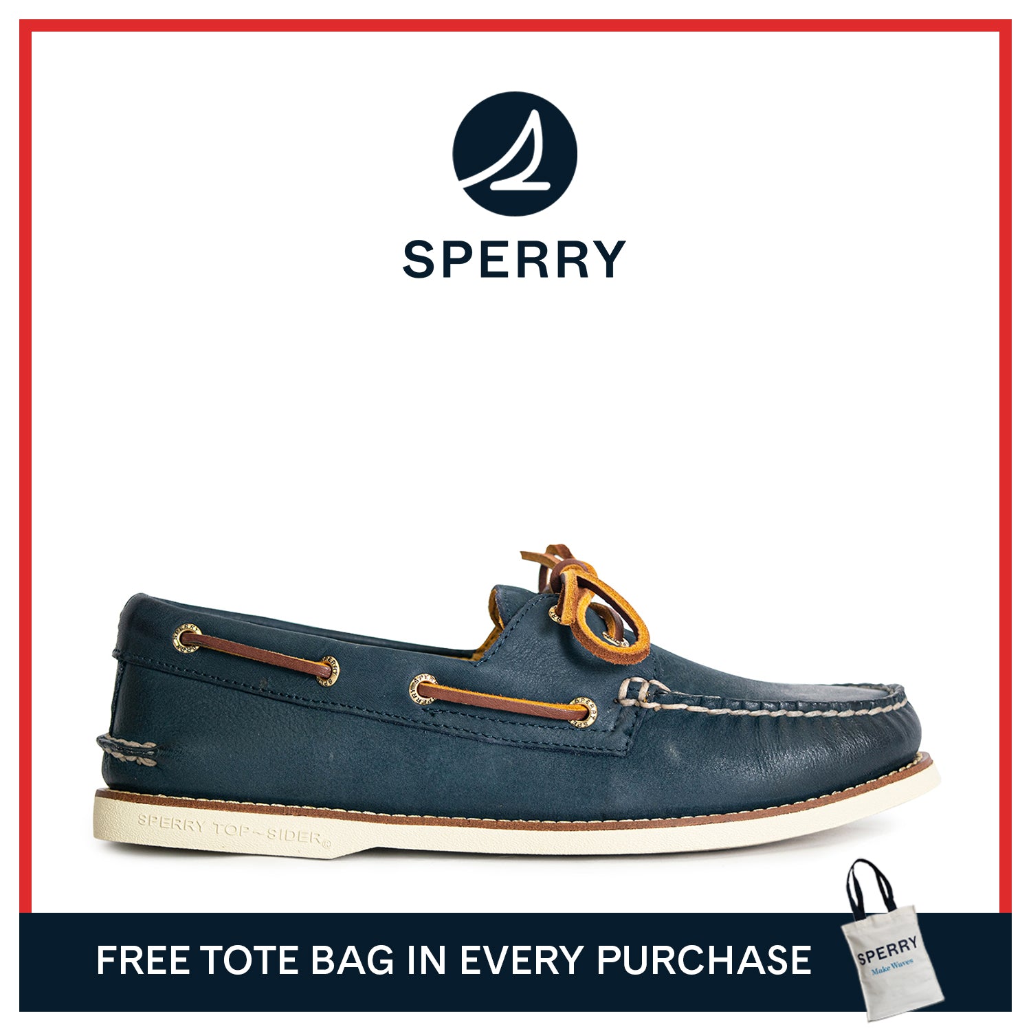 Men's Gold Authentic Original™ 2-Eye Boat Shoes Topsider - Navy (10398459)