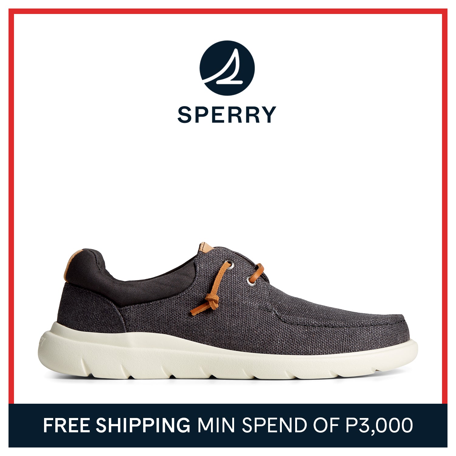 Men's Captain's Moc Hemp Slip On Sneaker - Black (STS24807)