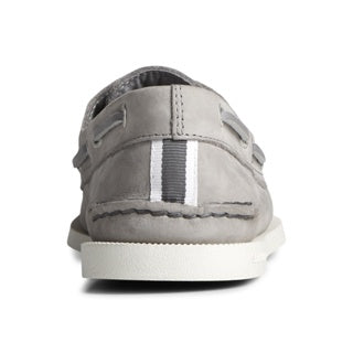 Men's Authentic Original Cross Lace Leather Boat Shoe - Grey (STS24869)