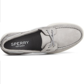 Men's Authentic Original Cross Lace Leather Boat Shoe - Grey (STS24869)