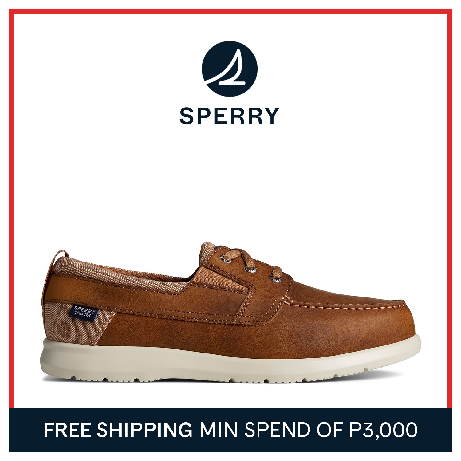 Sperry Men's Bowrider Plushstep Leather Slip-On Boat Sneaker - Tan (STS25002)