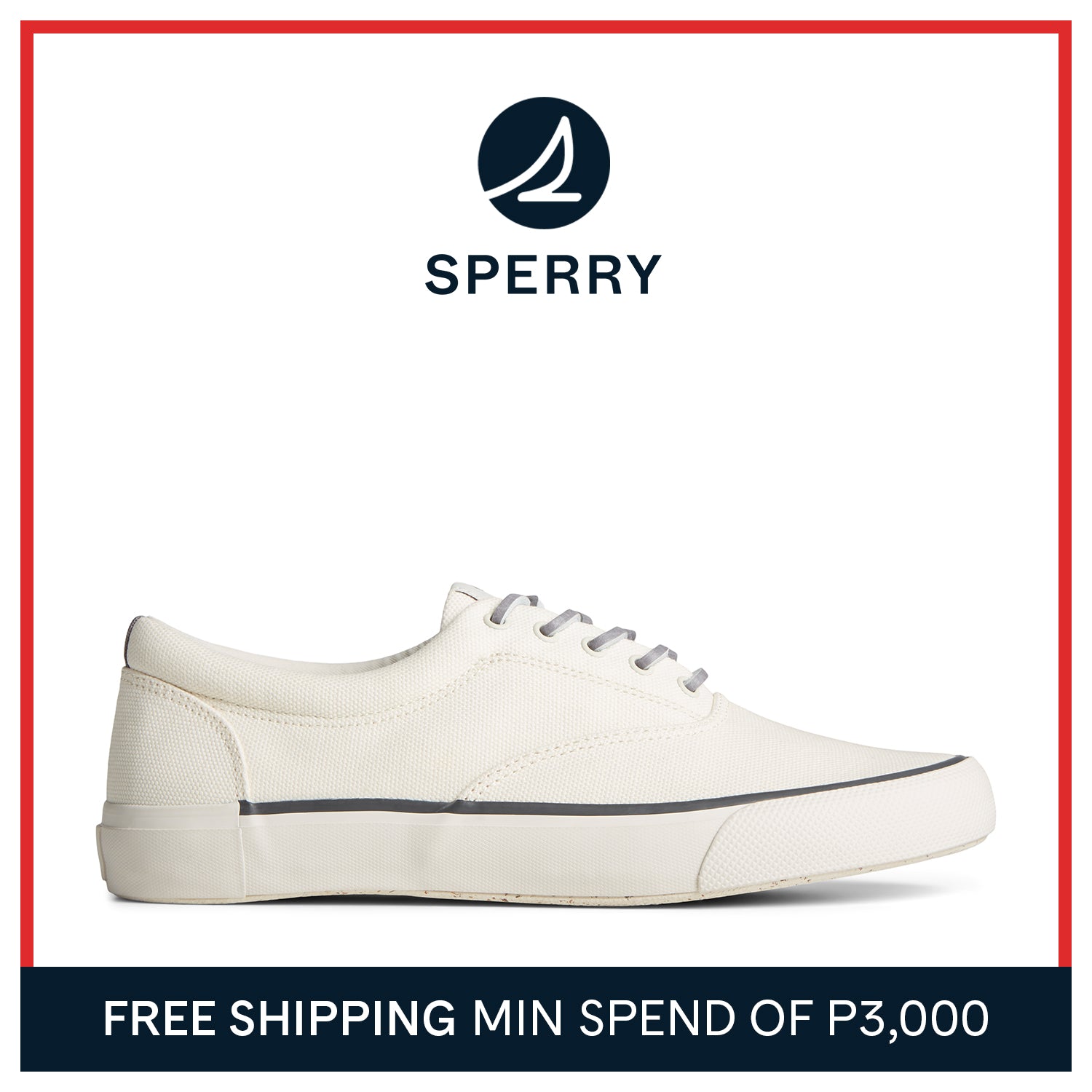 Men's SeaCycled™ Striper II Palm Sneaker Bone White (STS25132)