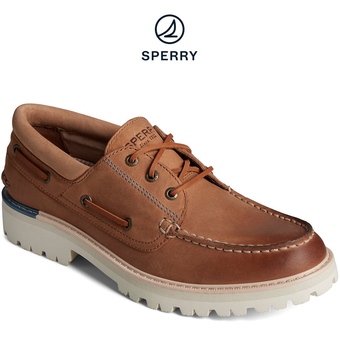 Men's Authentic Original Lug 3-Eye Boat Shoe Tan (STS25158)