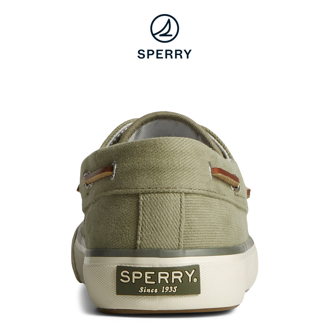 Men's SeaCycled™ Bahama II Twill Boat Sneakers - Olive (STS25311)