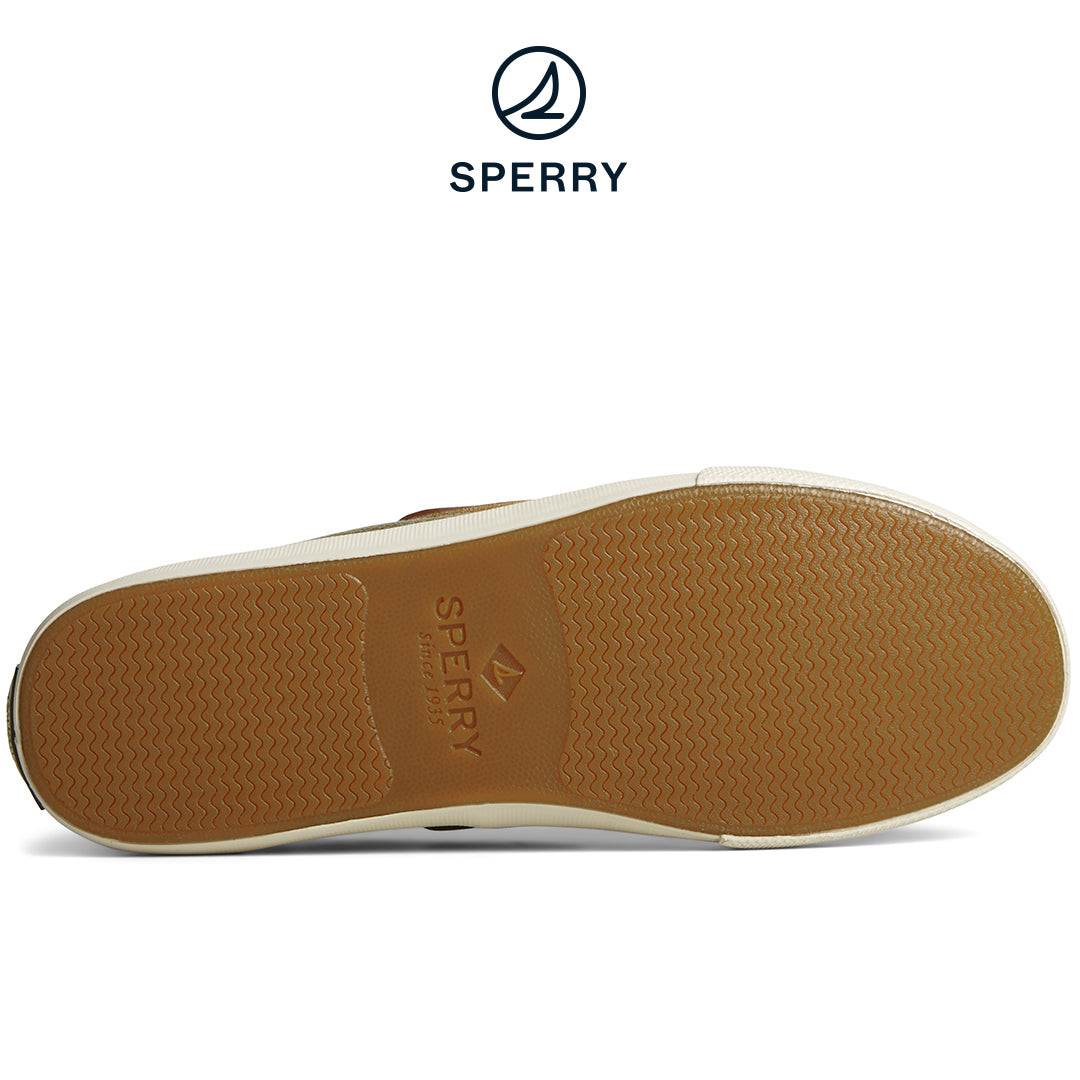 Men's SeaCycled™ Bahama II Twill Boat Sneakers - Olive (STS25311)