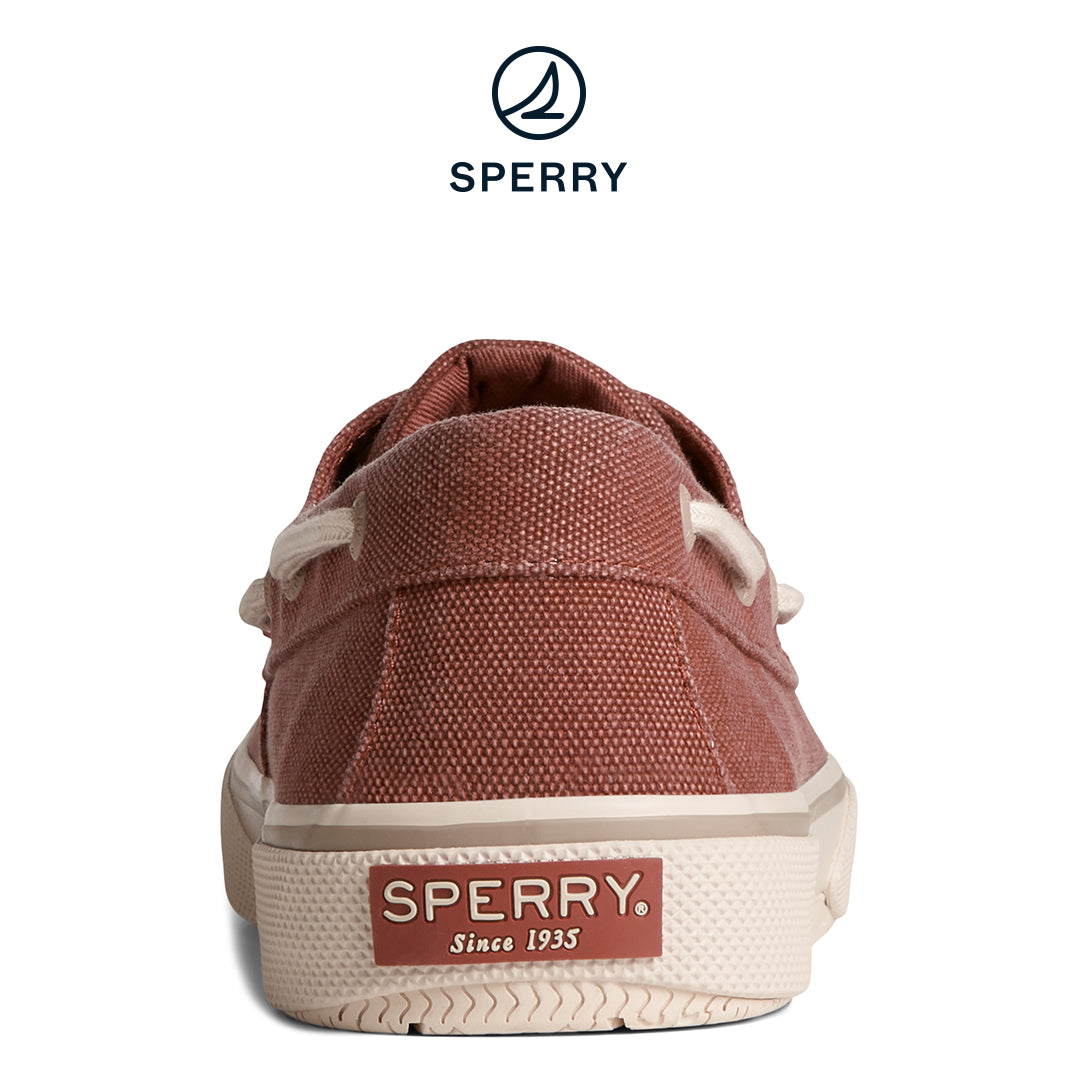 Men's SeaCycled™ Halyard 2-Eye Washed Canvas Boat Sneakers - Red (STS25383)