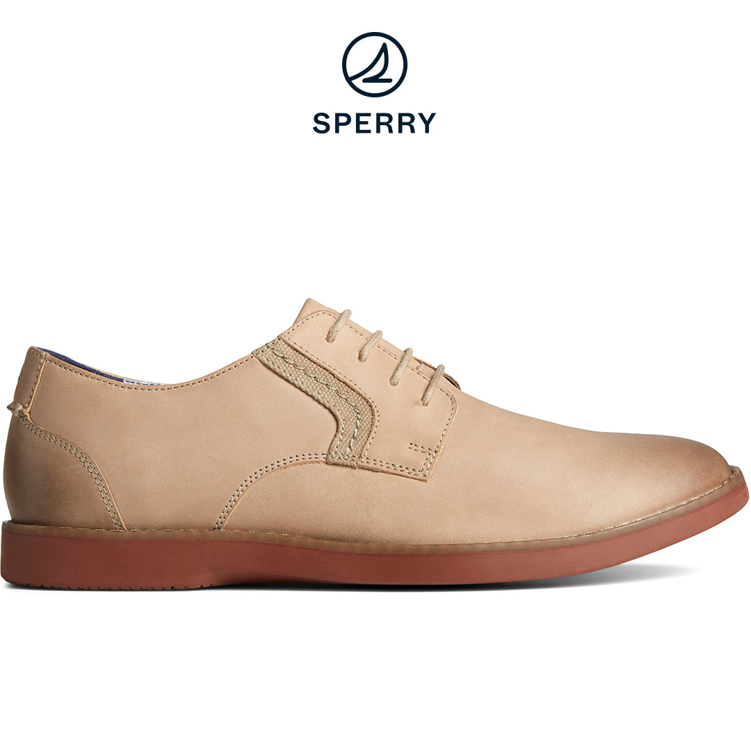 Men's Newman Oxford Leather Casual Taupe/Brick (STS25470)