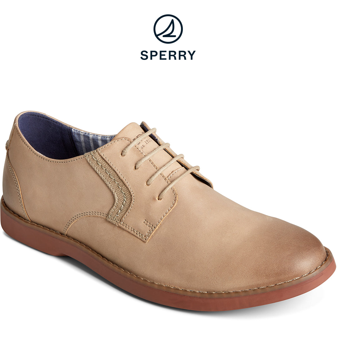 Men's Newman Oxford Leather Casual Taupe/Brick (STS25470)