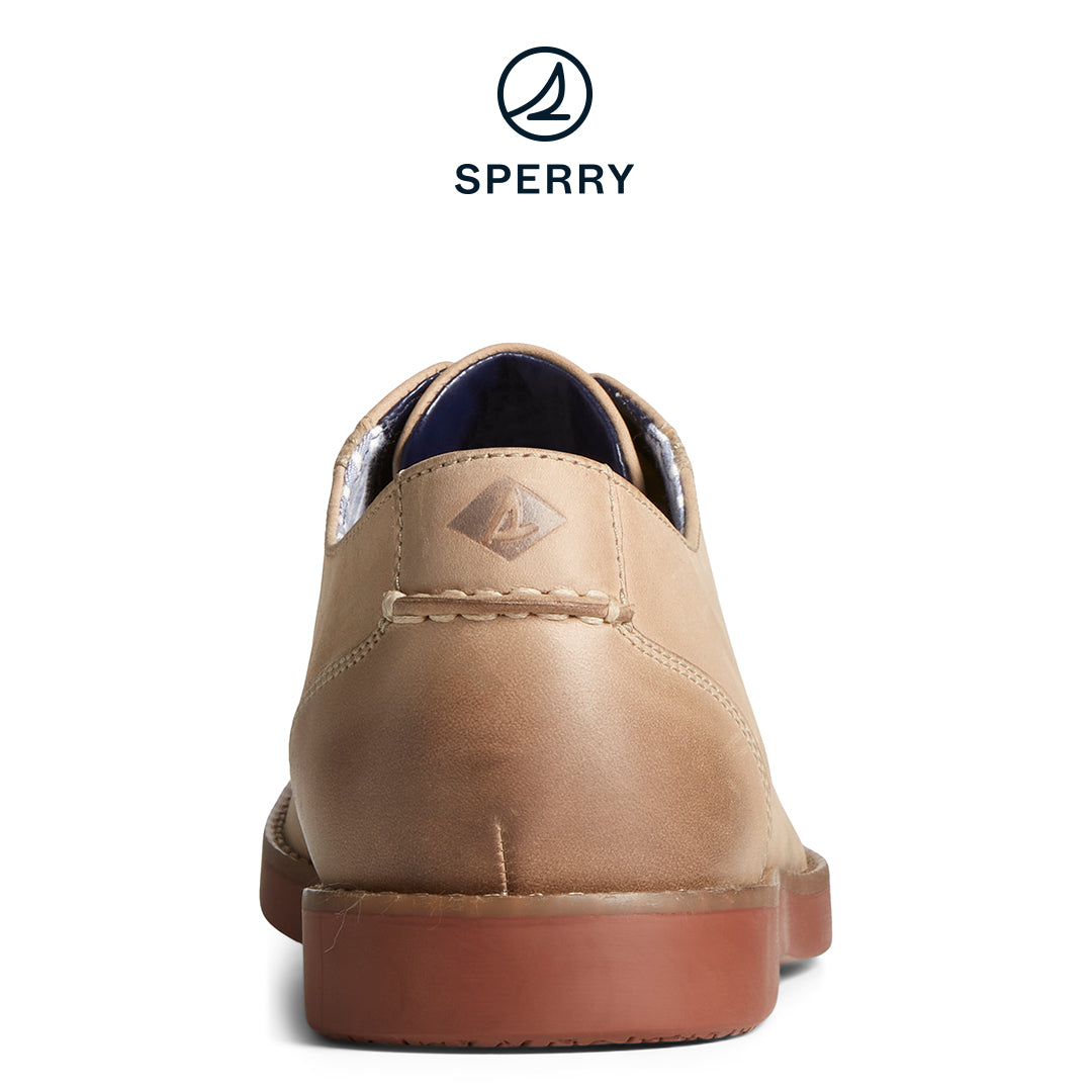 Men's Newman Oxford Leather Casual Taupe/Brick (STS25470)