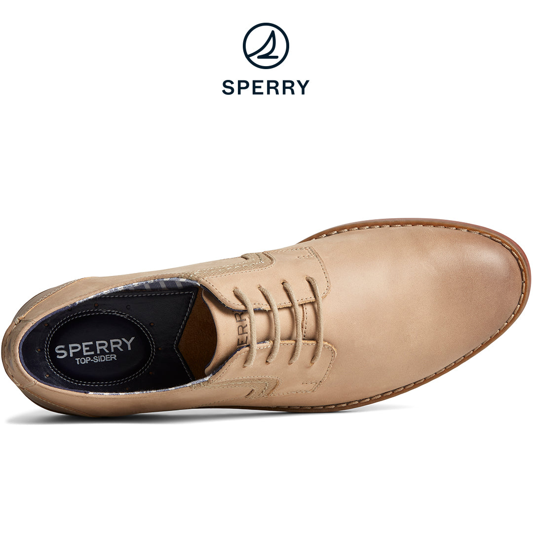 Men's Newman Oxford Leather Casual Taupe/Brick (STS25470)