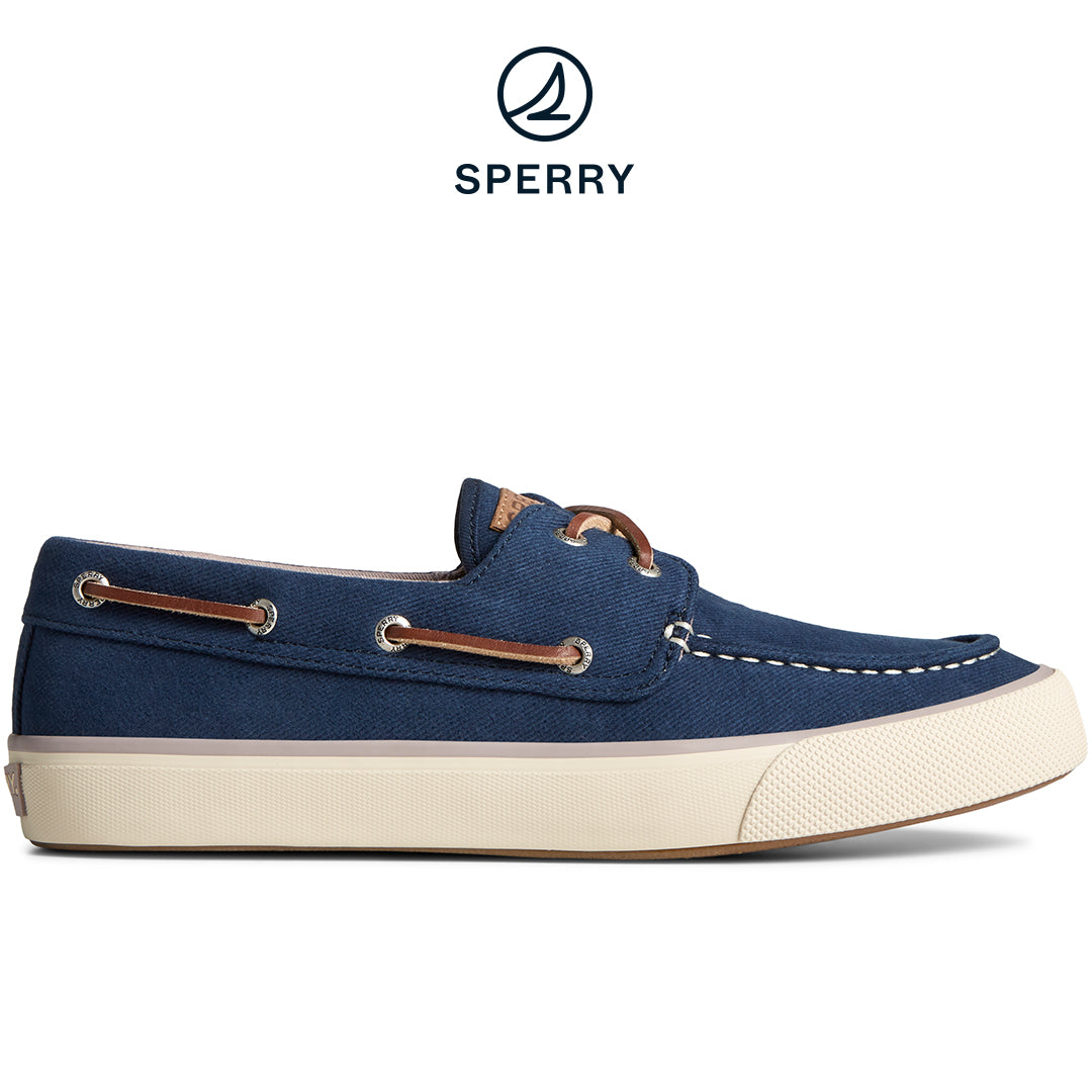Men's SeaCycled™ Bahama II Twill Boat Sneaker Navy (STS25537)