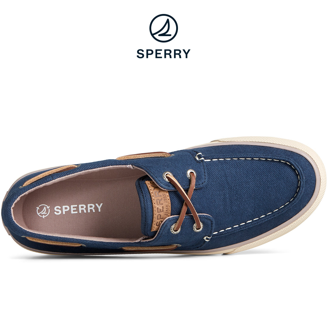 Men's SeaCycled™ Bahama II Twill Boat Sneaker Navy (STS25537)