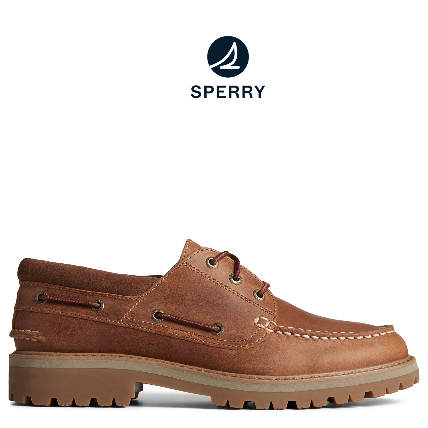 Men's Authentic Originalβ’ Unlined 3-Eye Lug Boat Shoe Tan (STS25572)