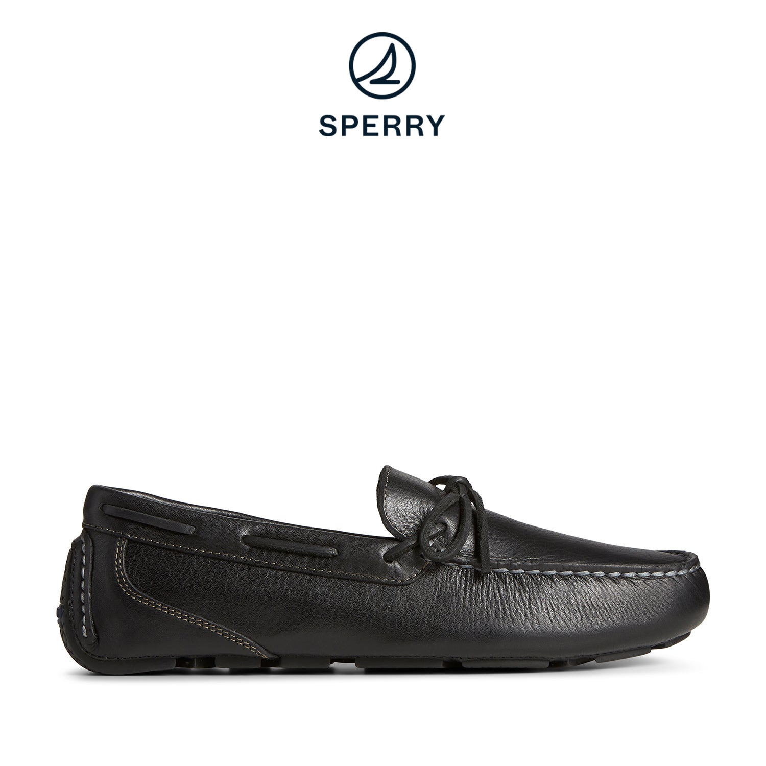 Men's Davenport Pull-Up Leather 1-Eye Casual Driving Shoes - Black (STS25626)