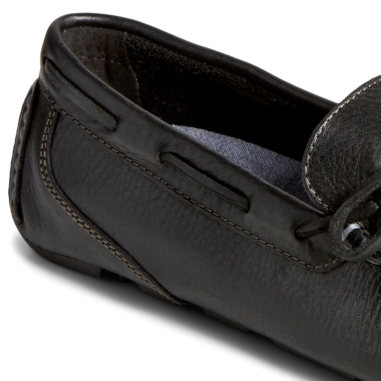 Men's Davenport Pull-Up Leather 1-Eye Casual Driving Shoes - Black (STS25626)