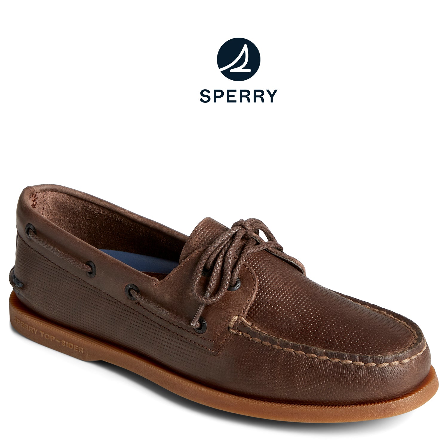 Men's Authentic Original™ Deboss Boat Shoe Brown (STS25725)