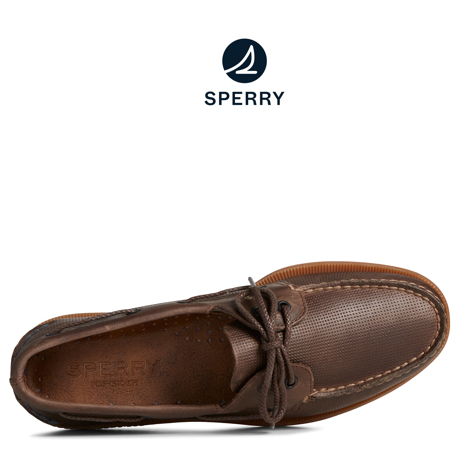 Men's Authentic Original™ Deboss Boat Shoe Brown (STS25725)