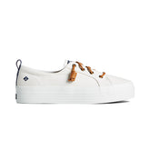 Women's Crest Vibe Platform Canvas Sneakers - White (STS84190)