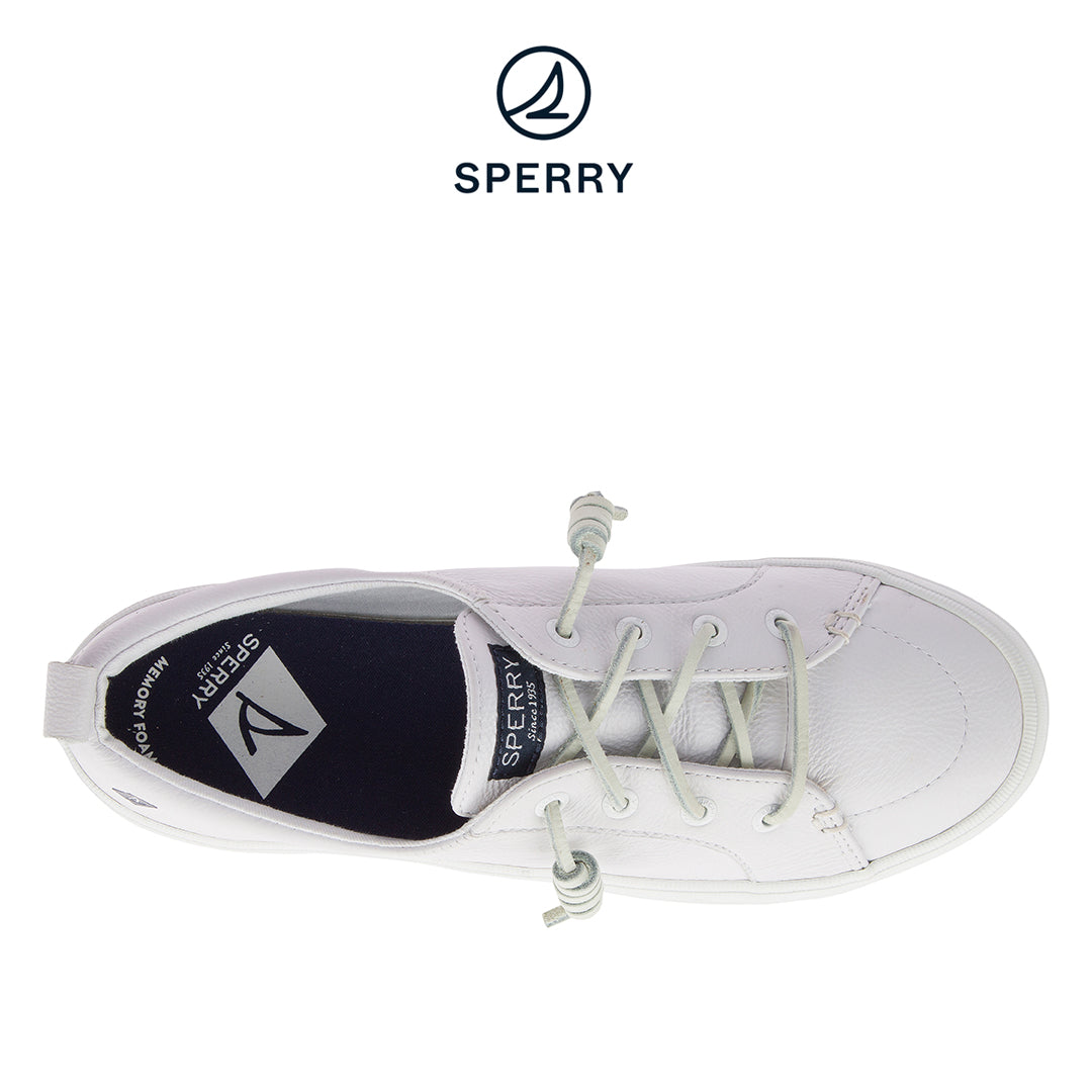 Women's Crest Vibe Platform Leather Sneakers - White (L139340850)