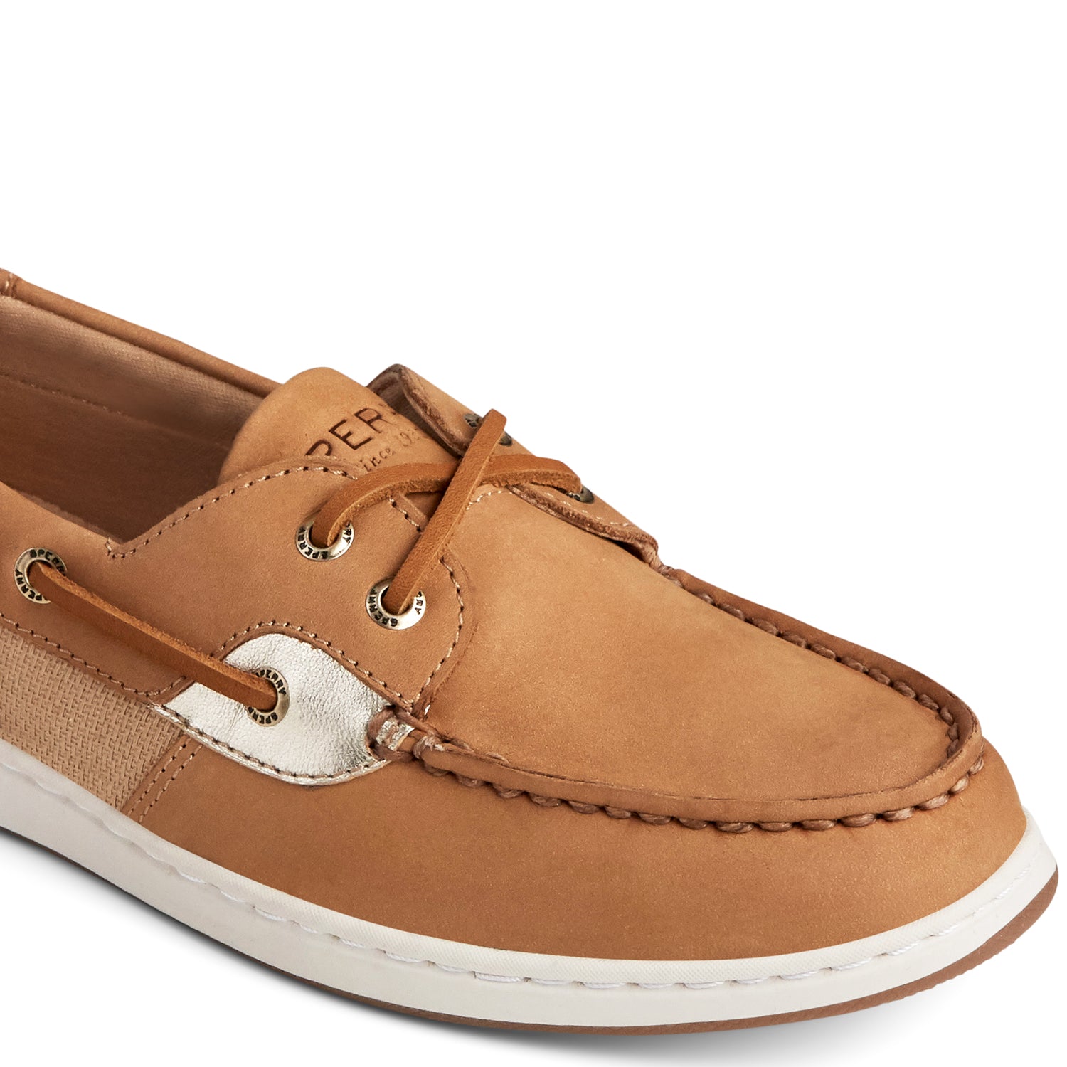 Women's Coastfish Boat Shoes Topsider - Tan/Gold (L139340070)