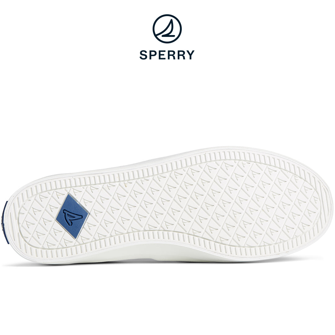 Women's Crest Twin Gore Perforated Leather Slip On Sneaker White (STS88664)