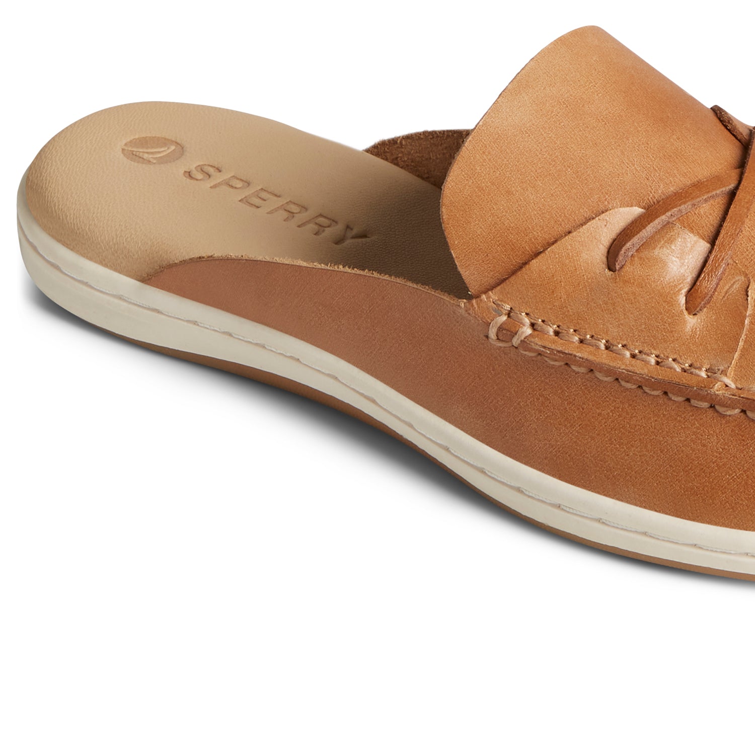 Women's Mulefish Leather Boat Shoes Topsider - Tan (24F003420)