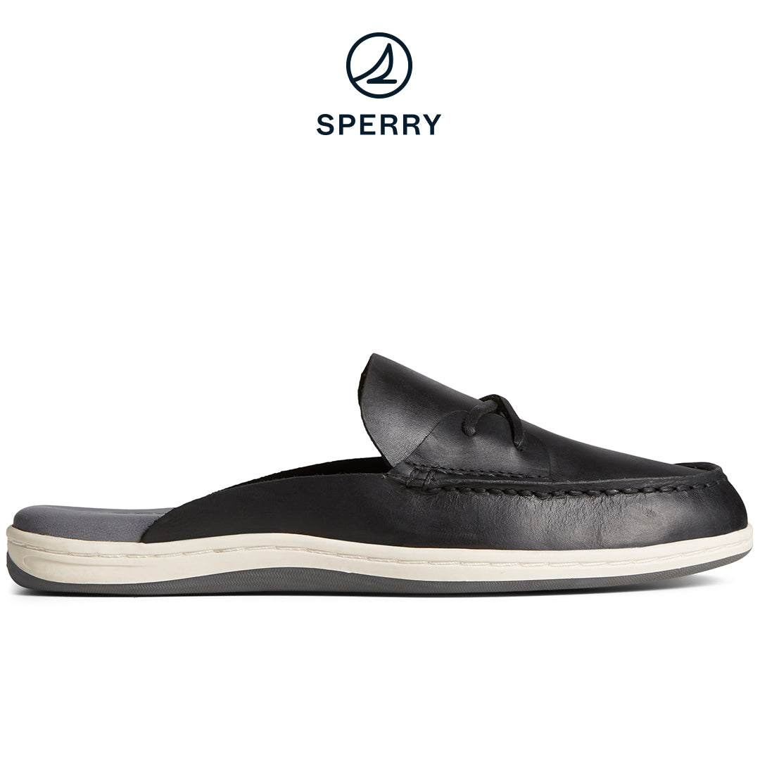 Women's Mulefish Leather Boat Shoe Black (STS88719)