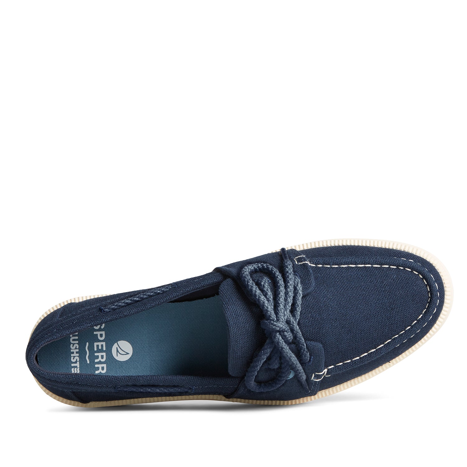 Women's Cruise Plushstep Boat Slubby Linen Navy (STS88770)